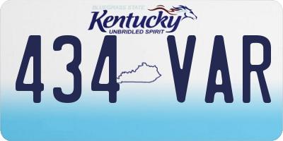 KY license plate 434VAR