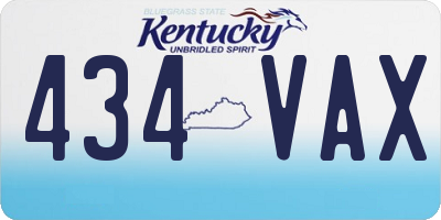 KY license plate 434VAX