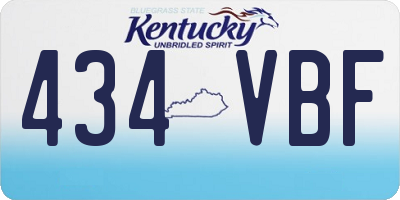 KY license plate 434VBF