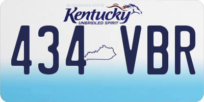 KY license plate 434VBR