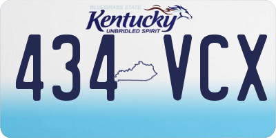 KY license plate 434VCX