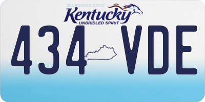 KY license plate 434VDE