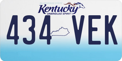 KY license plate 434VEK