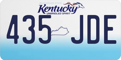 KY license plate 435JDE