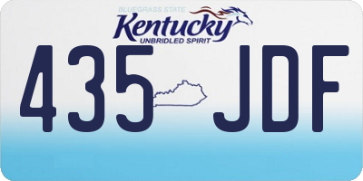 KY license plate 435JDF