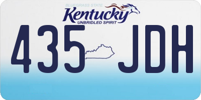 KY license plate 435JDH