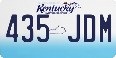 KY license plate 435JDM