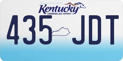 KY license plate 435JDT