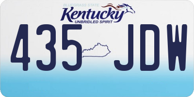 KY license plate 435JDW