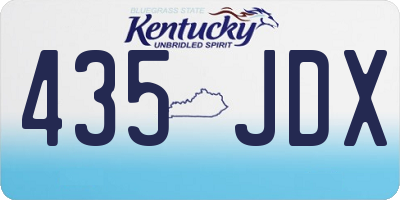 KY license plate 435JDX