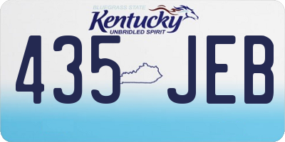 KY license plate 435JEB