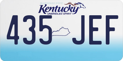 KY license plate 435JEF