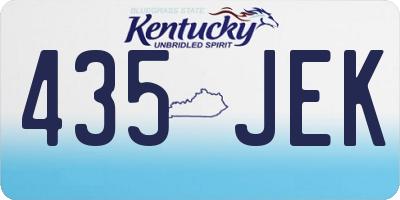 KY license plate 435JEK