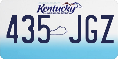 KY license plate 435JGZ