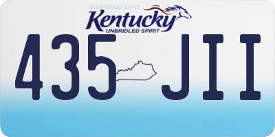 KY license plate 435JII