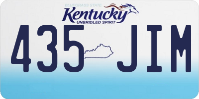 KY license plate 435JIM