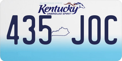 KY license plate 435JOC