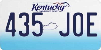 KY license plate 435JOE