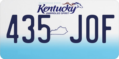 KY license plate 435JOF