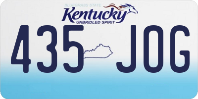 KY license plate 435JOG
