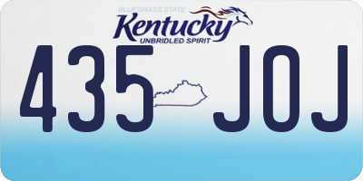 KY license plate 435JOJ