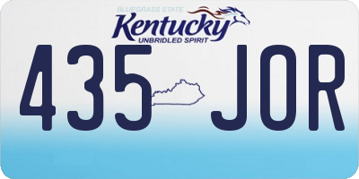 KY license plate 435JOR