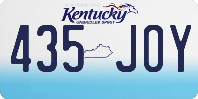 KY license plate 435JOY