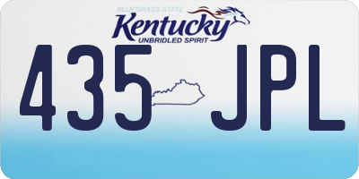 KY license plate 435JPL