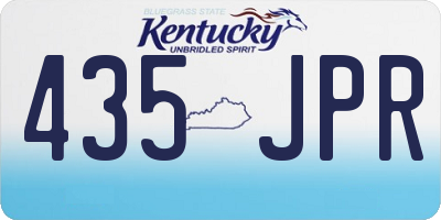 KY license plate 435JPR