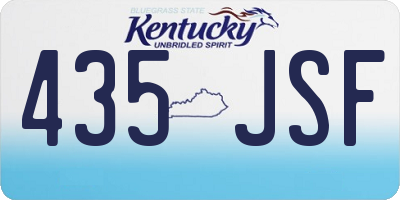 KY license plate 435JSF