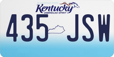 KY license plate 435JSW