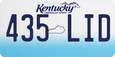 KY license plate 435LID