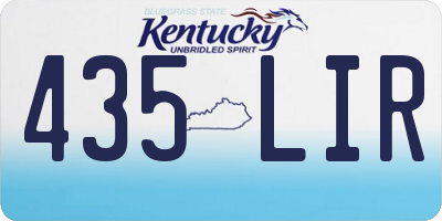 KY license plate 435LIR