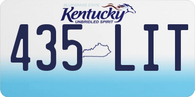KY license plate 435LIT