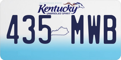 KY license plate 435MWB