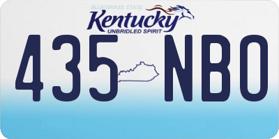 KY license plate 435NBO
