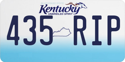 KY license plate 435RIP