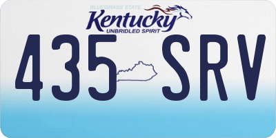 KY license plate 435SRV