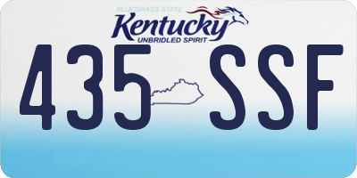 KY license plate 435SSF
