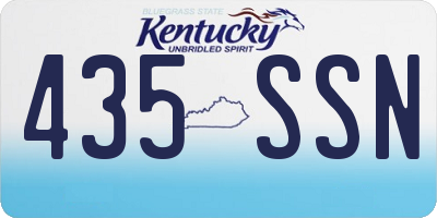 KY license plate 435SSN