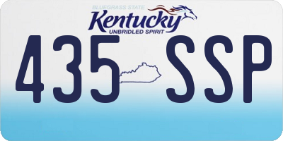 KY license plate 435SSP