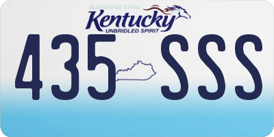 KY license plate 435SSS