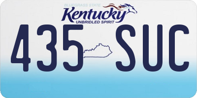 KY license plate 435SUC