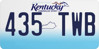 KY license plate 435TWB