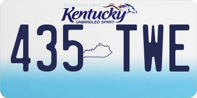 KY license plate 435TWE