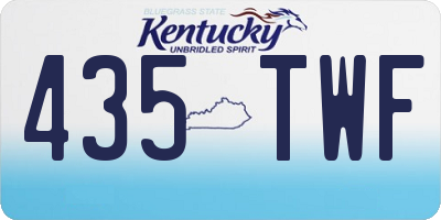 KY license plate 435TWF