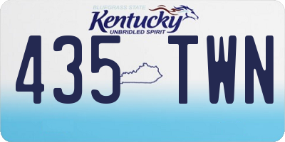 KY license plate 435TWN