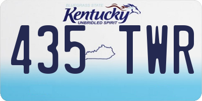 KY license plate 435TWR