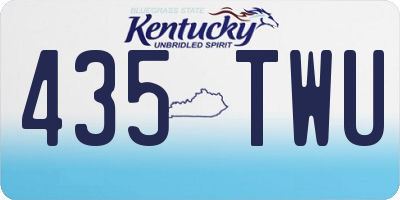 KY license plate 435TWU