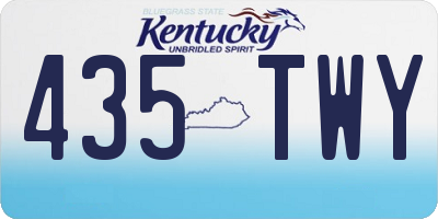 KY license plate 435TWY